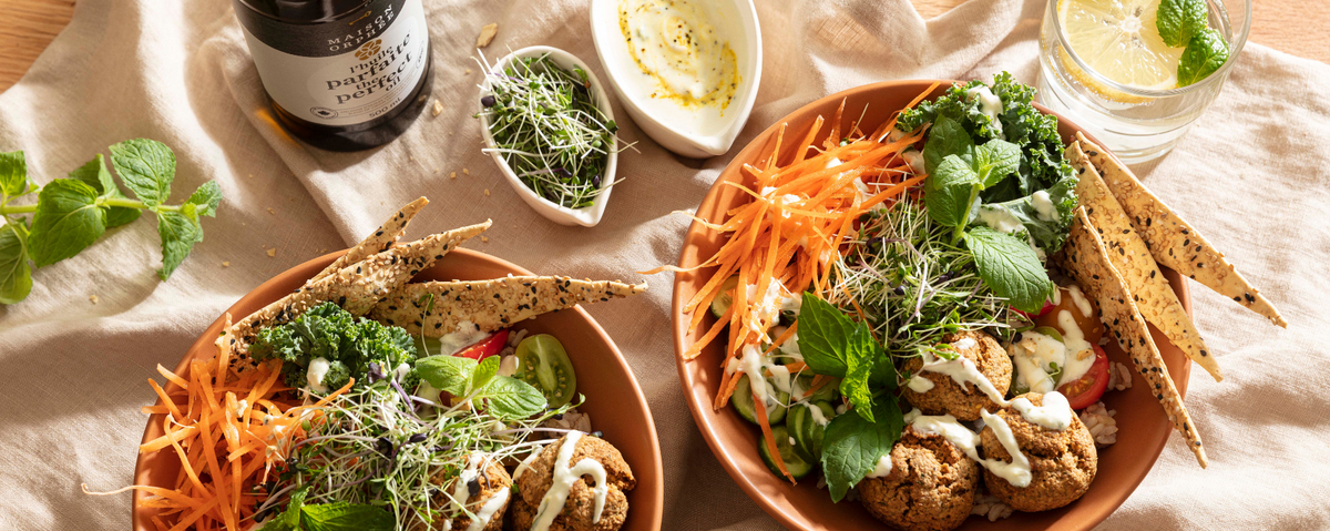 Gabrielle and Rany's Healthy Falafel Bowls – La Maison Orphée