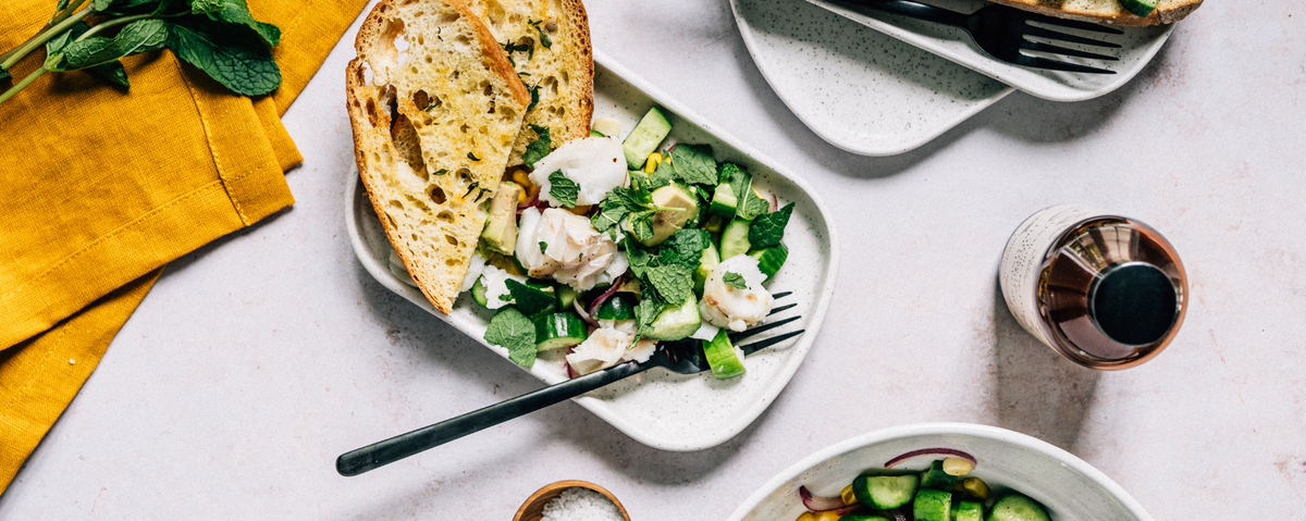 Baked White Fish and Fire Pickle Salad – La Maison Orphée