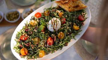 Burrata et légumes de saison à partager