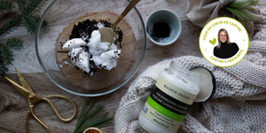 Exfoliant au coco, charbon et café
