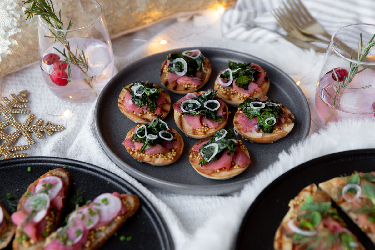 Salmon Gravlax and Caviar Mustard Canapés | Maison Orphée – La Maison Orphée