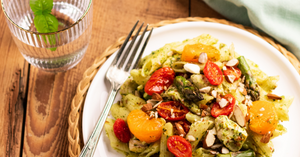 Salade de pâtes au pesto d’amandes et basilic