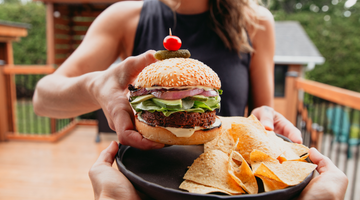 Turmeric vegan and seitan burger