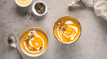 Recipe, roasted butternut squash soup with ginger coconut oil