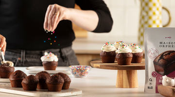 Cupcakes chocolatés et ganache au chocolat blanc