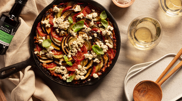 Tian de ratatouille à l'huile d'olive au basilic