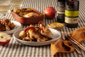 Poulet aux pommes, balsamique et romarin
