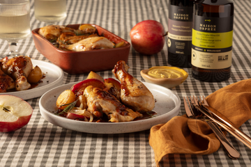 Poulet aux pommes, balsamique et romarin