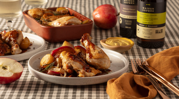 Poulet aux pommes, balsamique et romarin